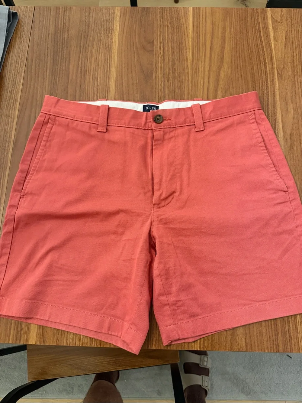 J. Crew Men's Coral Flat-Front Chino Shorts